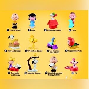 McDonald’s 2015 Peanuts Movie Blue Sky Happy Meal Toys Complete Set of 12 NIP